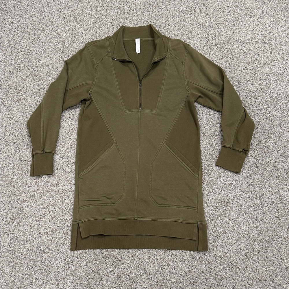 DAILY PRACTICE ANTHRO Olive Green Quarter-Zip